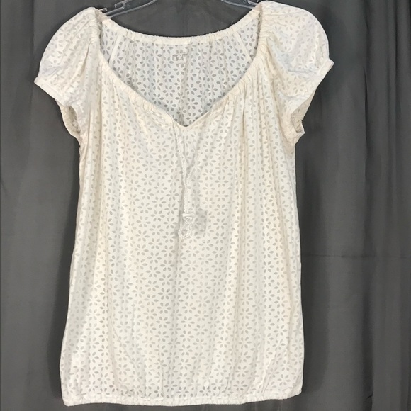 LoftTee Shirt V-neck Sheer Floral Print Blouse size XS - Picture 1 of 5